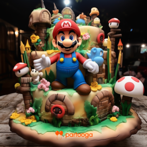 Inspiration for a Super Mario birthday cake for kids.