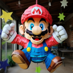Super Mario piñata for a kids birthday party. 