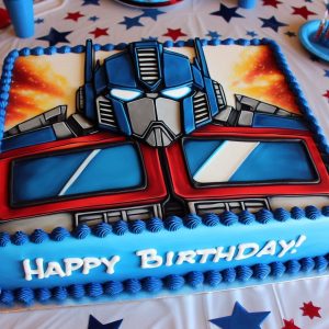 transformers birthday party cake. 