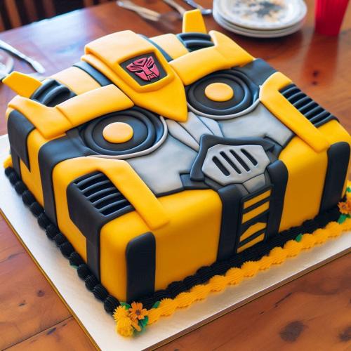 Bumblebee transformer sheet cake