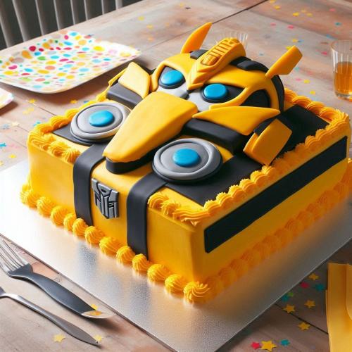 Bumblebee transformers sheet cake